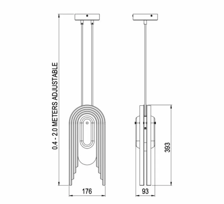 Suspension, Vima, albâtre, laiton, L36cm, H40cm - Bert Frank