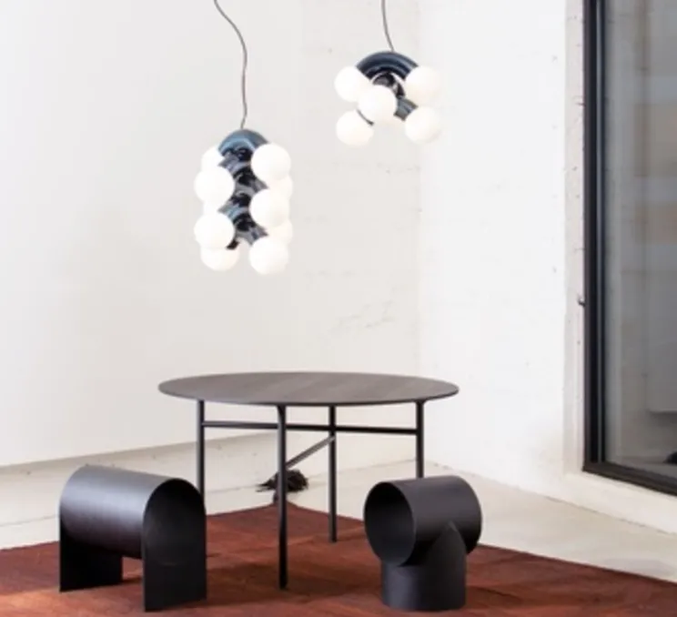 Suspension, Vine 5 pendant, Midnight, chrome, LED, 3000K, lm, Ø42cm, H57cm - A-N-D