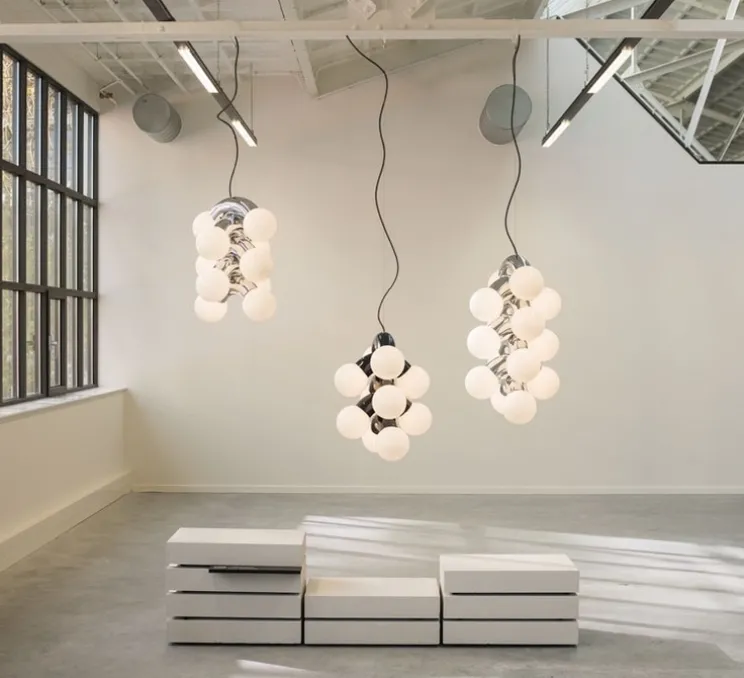 Suspension, Vine 5 pendant, Midnight, chrome, LED, 3000K, lm, Ø42cm, H57cm - A-N-D