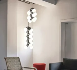 Suspension, Vine 5 pendant, chrome, LED, 3000K, lm, Ø42cm, H57cm - A-N-D