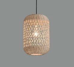 Suspension, Vivian, kit noir, rotin, Ø28cm, H40cm - ACB