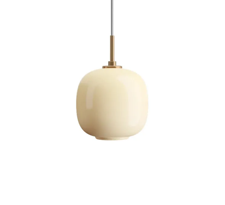 Suspension, VL 45 Radiohus, laiton, verre brillant jaune pâle, Ø17,5cm, H24,6cm - Louis Poulsen