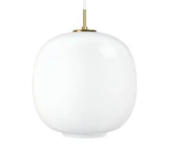 Suspension, VL45 Radiohus, laiton, verre opal brillant, LED, 1800-3000K, 2763lm, Ø37cm, H44,8cm - Louis Poulsen
