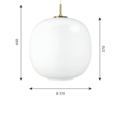 Suspension, VL45 Radiohus, laiton, verre opal brillant, LED, 1800-3000K, 2763lm, Ø37cm, H44,8cm - Louis Poulsen