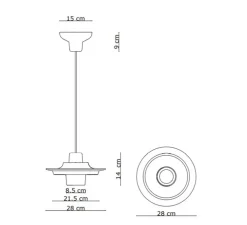 Suspension, Voila C2776, crème et gris sable, Ø28cm, H14cm - Ferroluce