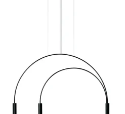 Suspension, Volta, T-3536-W, noire avec têtes noires, LED, dim, 2700k, 3 x 565 lm, L86,7cm, H54,3cm - Estiluz