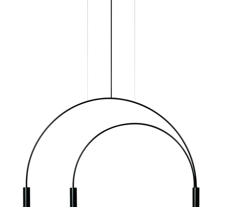 Suspension, Volta, T-3536-W, noire avec têtes noires, LED, dim, 2700k, 3 x 565 lm, L86,7cm, H54,3cm - Estiluz