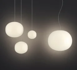 Suspension, Volum 29 sans rosace, blanc brillant, Ø29cm, H25cm - Lodes