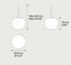 Suspension, Volum 29 sans rosace, blanc brillant, Ø29cm, H25cm - Lodes