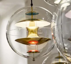 Suspension, VP Globe small, Aluminium, orange, bleu, Ø40cm, H40cm - Verpan