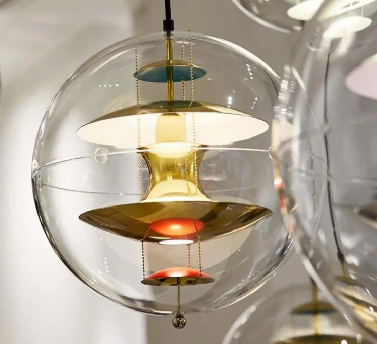 Suspension, VP Globe small, Aluminium, orange, bleu, Ø40cm, H40cm - Verpan