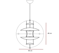 Suspension, VP Globe small, Aluminium, orange, bleu, Ø40cm, H40cm - Verpan