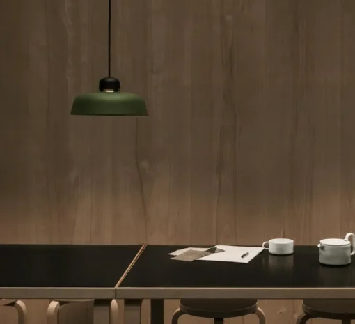 Suspension, w162 Dalston S1, vert olive, noir, LED, dim, 2700K, 524 lm, Ø30,2cm, H15,2cm - Wastberg