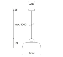 Suspension, w162 Dalston S1, vert olive, noir, LED, dim, 2700K, 524 lm, Ø30,2cm, H15,2cm - Wastberg