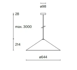 Suspension, w221 Medium s3, blanc, LED, dim, 2700K, 1008 lm, Ø64,4cm, H21,4cm - Wastberg
