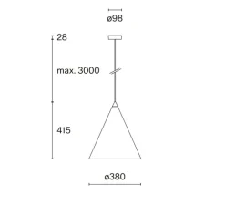 Suspension, w221 Medium s2, brut brossé, LED, dim, 2700K, 922 lm, Ø38cm, H41,5cm - Wastberg