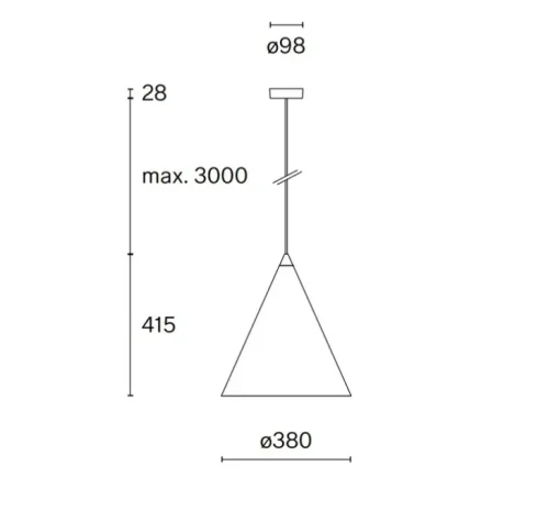 Suspension, w221 Medium s2, brut brossé, LED, dim, 2700K, 922 lm, Ø38cm, H41,5cm - Wastberg