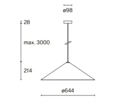 Suspension, w221 Medium s3, noir, LED, dim, 2700K, 1008 lm, Ø64,4cm, H21,4cm - Wastberg