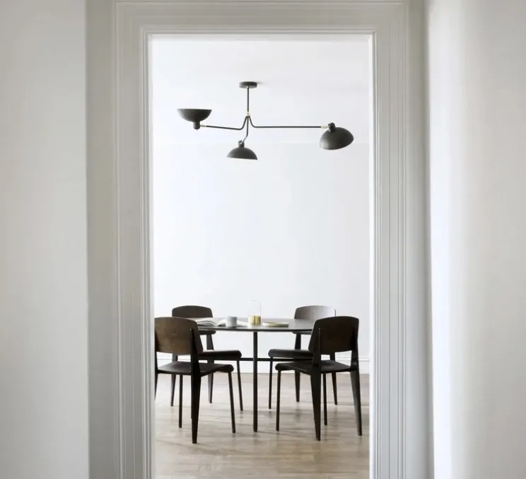 Suspension, Waldorf triple, noir et laiton , 2700K, 400lm, Ø152cm, H137cm - Lambert & fils