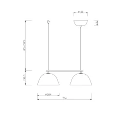 Suspension, Wendo 70, noir, L70cm, H19cm - Cobankeryd
