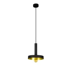 Suspension, Whizz, extérieur noir, intérieur or satiné, Ø25cm, H26cm - Faro