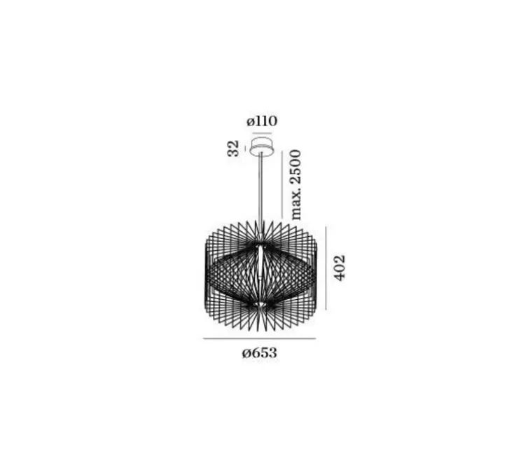 Suspension, Wiro, noir, Ø65cm, 2700K - Wever & Ducre