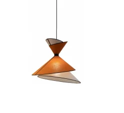 Suspension, XL Kimono, Blanc crème et orange, Ø80cm, H67cm - DesignHeure