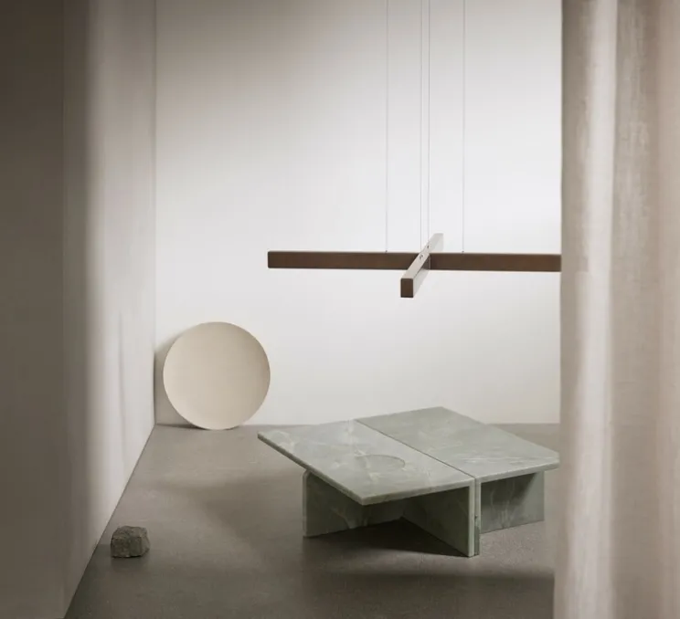 Suspension, X-Model Cordless, laiton bruni, LED, dim, 2700K, 2640 lm, Ø100cm, H5,3cm - Anour