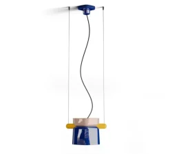 Suspension, Yakitori C2791, bleu, jaune, gris sable, L41cm, H26cm - Ferroluce