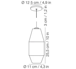 Suspension, YUMA, laiton, Ø11cm, H25,5cm - KDLN