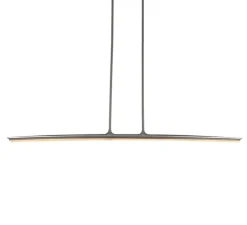 Suspension, Yumi, Albâtre veines blanches, Bronze marron foncé patiné, IP44, LED, dim, 2700K, 1200 lm, L165cm, H9,7cm - Entrelacs