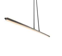 Suspension, Yumi, Albâtre veines blanches, Bronze marron foncé patiné, IP44, LED, dim, 2700K, 1200 lm, L165cm, H9,7cm - Entrelacs