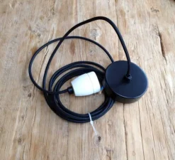 Suspension, Z11 Silk cashemere, noir, Ø48,5cm, H72,5cm - Ay Illuminate