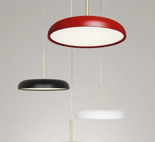 Suspension, Zero L, rouge, LED, dim, 2700k, 3456 lm, Ø60cm, H24cm - Lumen Center Italia
