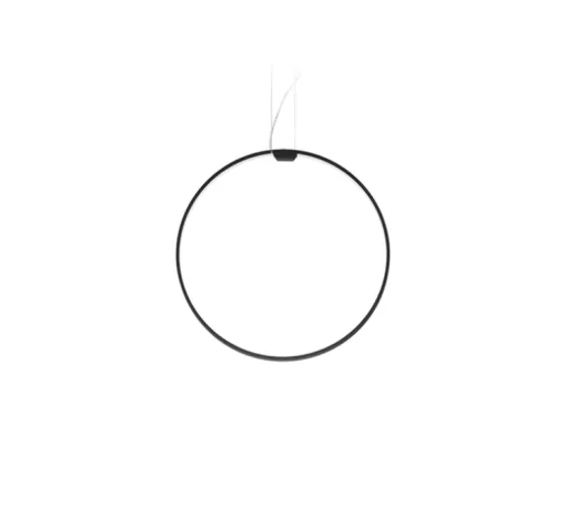 Suspension, Zero Round Vertical, noir, LED, dim, 2700K, 2039 lm, Ø50cm, H5cm - Panzeri