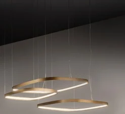 Suspension, Zero Square, laiton, LED, 2700K, 3000lm, L68cm, H5cm - Panzeri