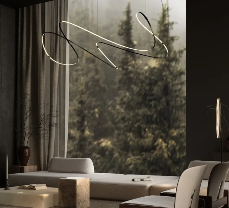 Suspension, Zigouzi 180, noir, LED, dim, 2700K, 10560 lm, Ø1740cm, H82cm - Dix heures dix