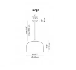 Suspension, Zile, gris mat, Ø40cm, H27,5cm - Luceplan