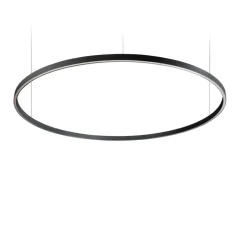 Suspension, Zirkol Circle, Downlight, noir mat, IP40, LED, dim, DALI, 4000K, 6154 lm, Ø200cm, H5cm - Ilti Luce