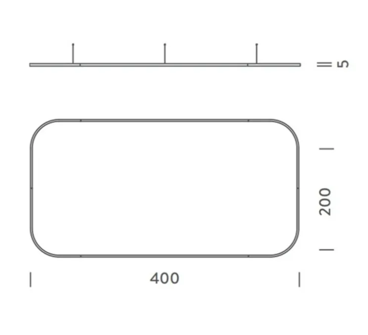 Suspension, Zirkol Square Q , noir, IP40, LED, dim, 2700K, 9430 lm, L400cm, H5cm - Ilti Luce