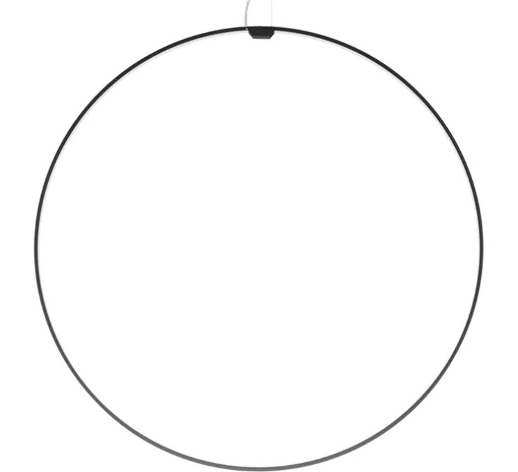 Suspension, Zéro round vertical, noir, LED, dim, 2700k, 4079 lm, Ø98cm, H5cm - Panzeri