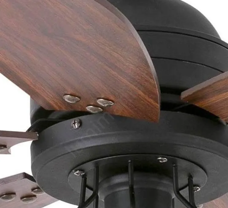 Ventilateur de plafond lumineux, Chicago, noir, Ø90cm, H46cm - Faro
