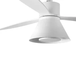Ventilateur lumineux, Amelia L Cone, blanc, LED, dim, 2700 - 4350 - 6000K, 1300 lm, Ø132cm, H43cm - Faro