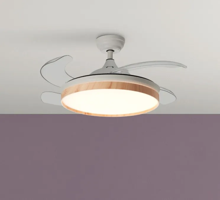 Ventilateur lumineux, Blanes, été/hiver, blanc mat, naturel, LED, dim, 3000 / 4000 / 6000K, 3800 lm, Ø107cm, H48cm - MDC