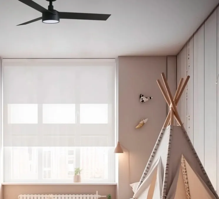 Ventilateur lumineux, CRUISER S, été/hiver, DC Motor, noir mat, LED, 2700-6500K, 831lm, Ø106cm, H27,6cm - FARO