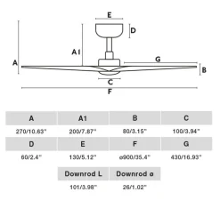 Ventilateur lumineux, Hey S, blanc, LED, 2700-4000-6000K, 480 lm, Ø90cm, H27cm - Faro