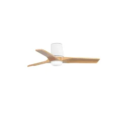 Ventilateur lumineux, Heywood S, blanc, pin, LED, 2700-4000-6000K, 480 lm, Ø90cm, H23,2cm - Faro