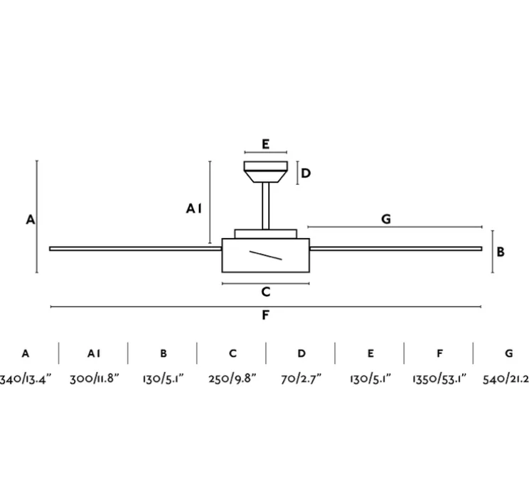 Ventilateur lumineux, HYDRA, été/hiver, DC Motor, noir, LED, 3000K, 1100lm, Ø132cm, H33cm - FARO