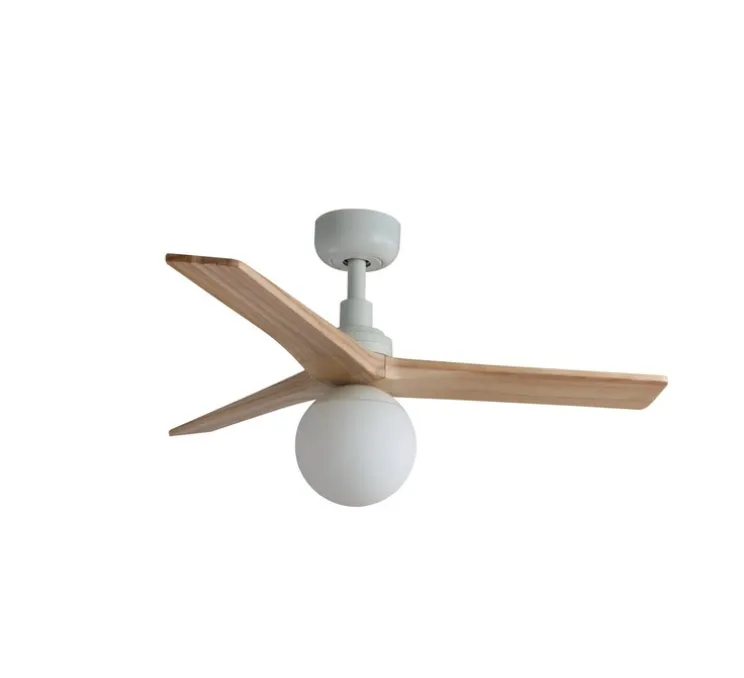 Ventilateur lumineux, KLIM S, blanc, pin, Ø92,5cm, H40,8cm - Faro