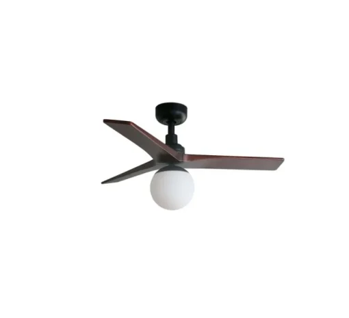 Ventilateur lumineux, KLIM S, noir, noyer foncé, Ø92,5cm, H40,8cm - Faro